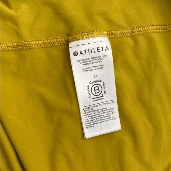 Athleta Ultimate Train Printed Tank Oxidized  Yellow Olive Plus Size 3X - Picture 5 of 7